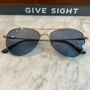 TOMS Kilgore 201 sunglasses. Brand new. Shiny gold / blue lens.